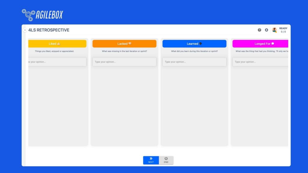 4Ls retrospective in AgileBox