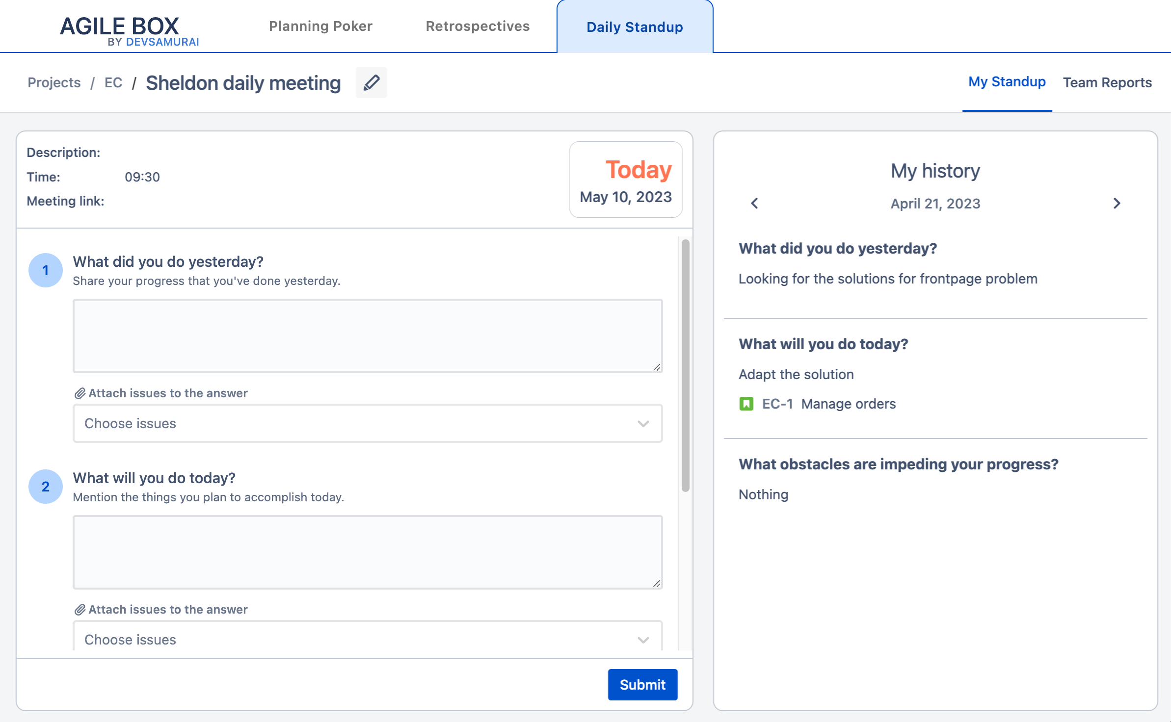 Daily Standup Meetings for Jira with AgileBox