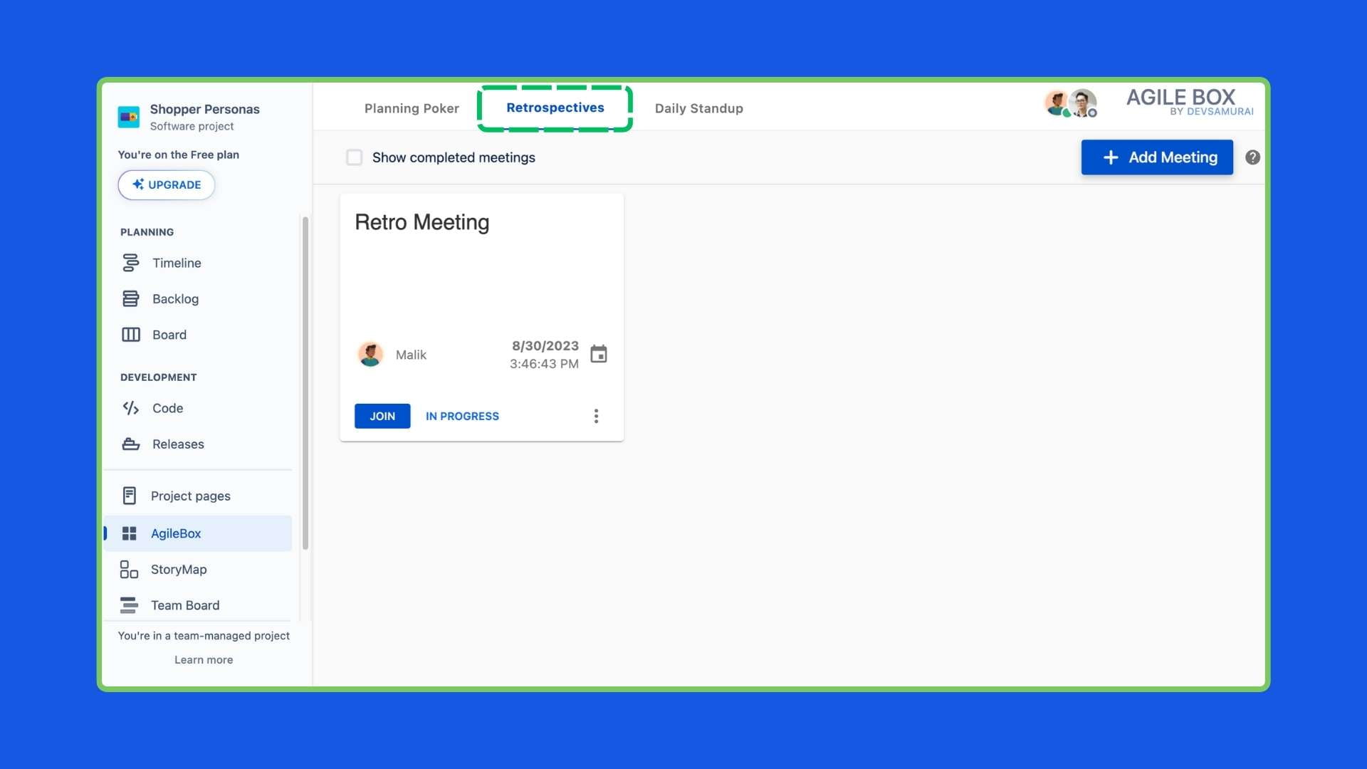 Custom Retrospective Templates - AgileBox
