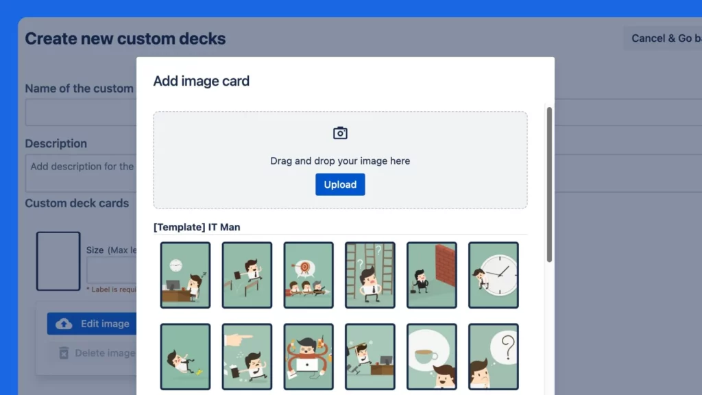 Support planning poker custom deck images by AgileBox app admin