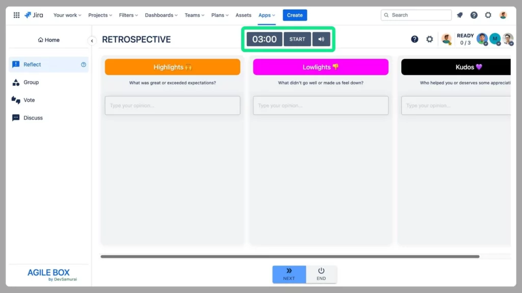 Countdown Timer for Retrospective Meetings